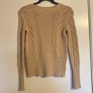 NEW Gap XS Cable knit sweater | Knitted cream beige COTTON pullover long sleeve